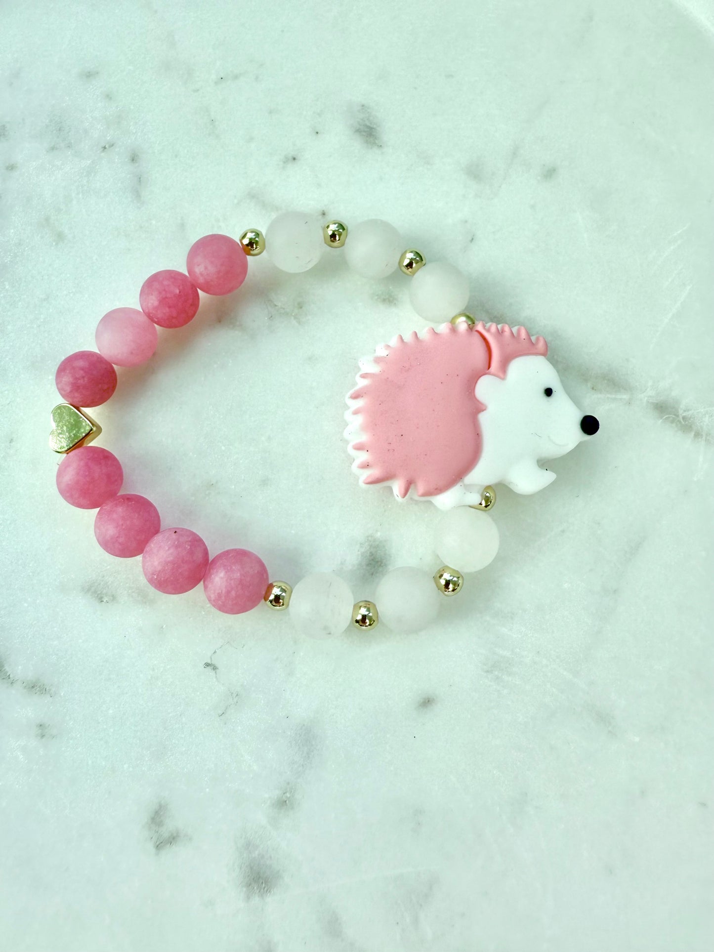 Pink Hedgehog, Rose Quartz, and Jade