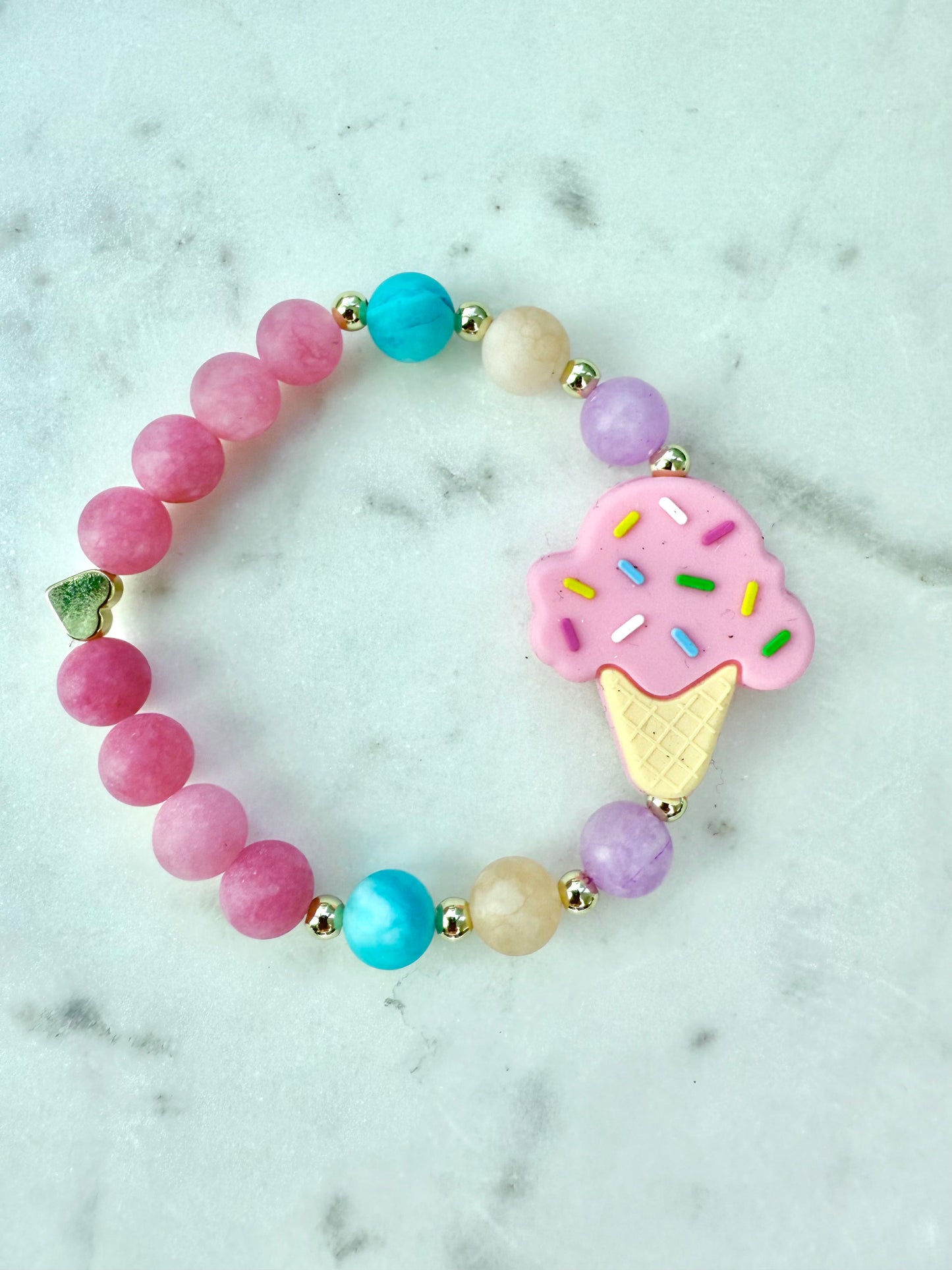 Pink Ice Cream Cone and Jade