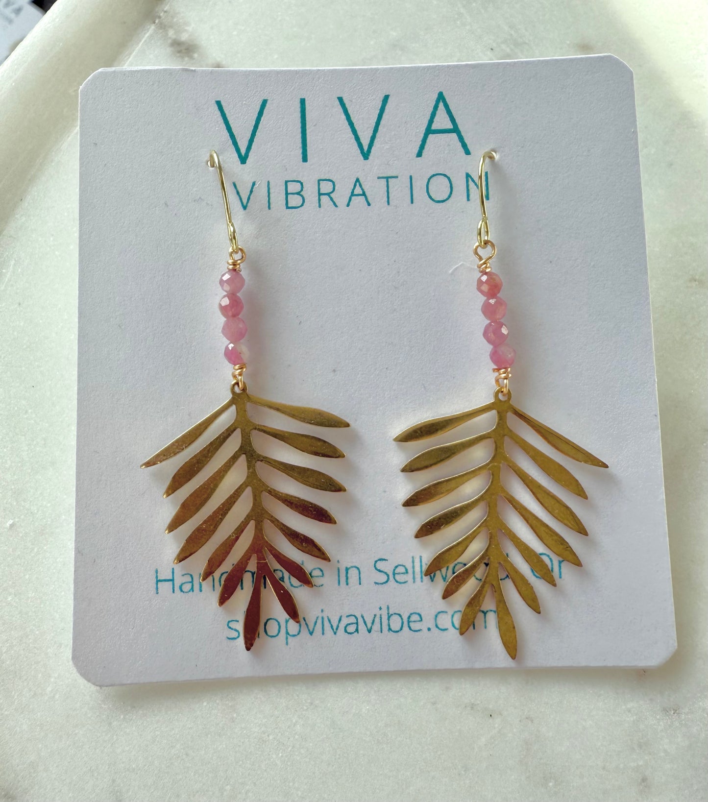 Pink Tourmaline and Foliage