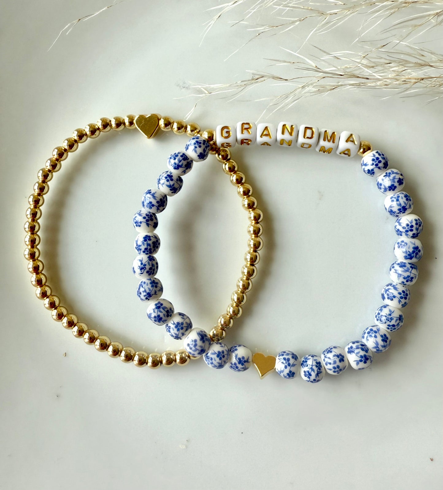 Blue Floral Grandma Bracelet