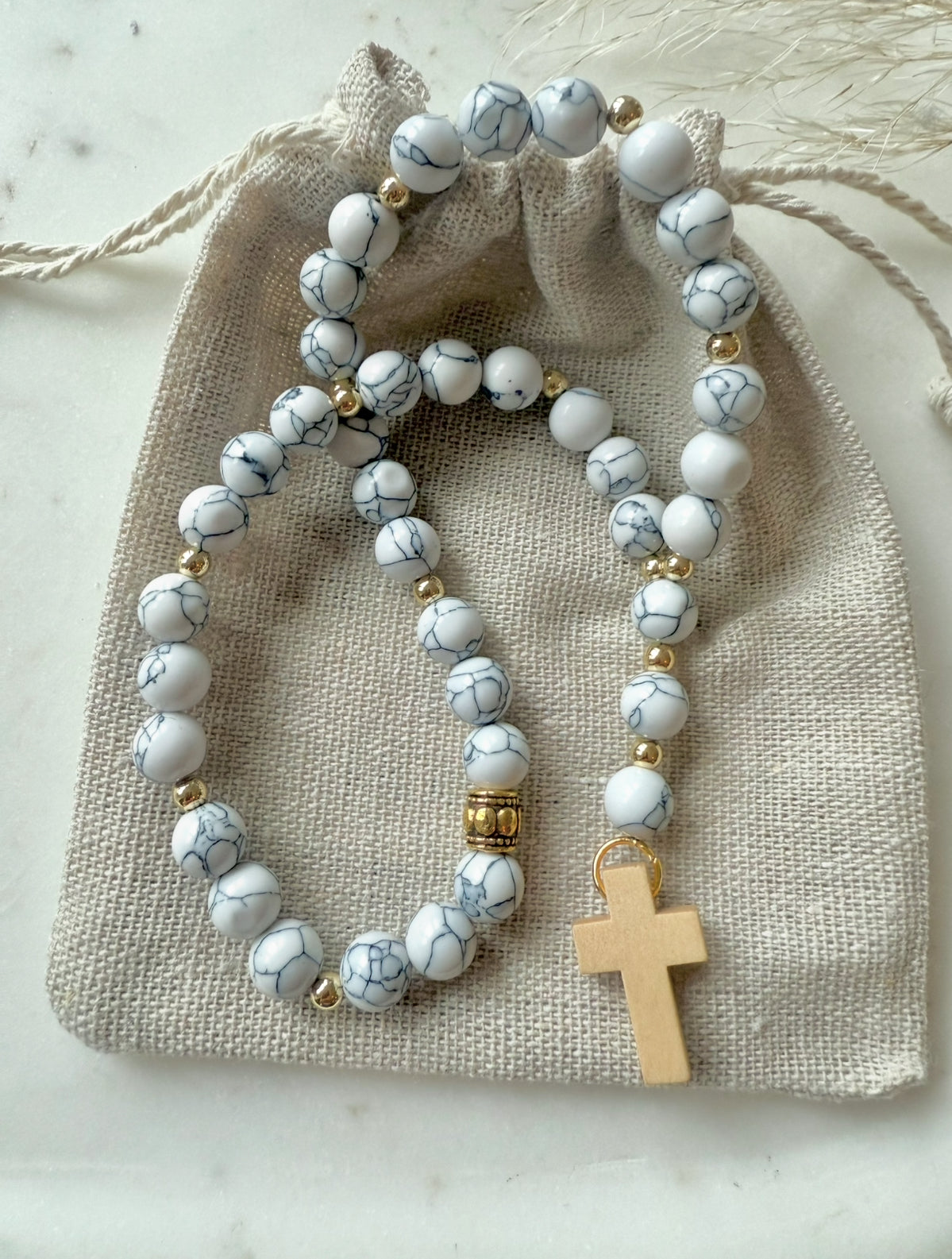 Marbled Car Prayer Beads/Rosary