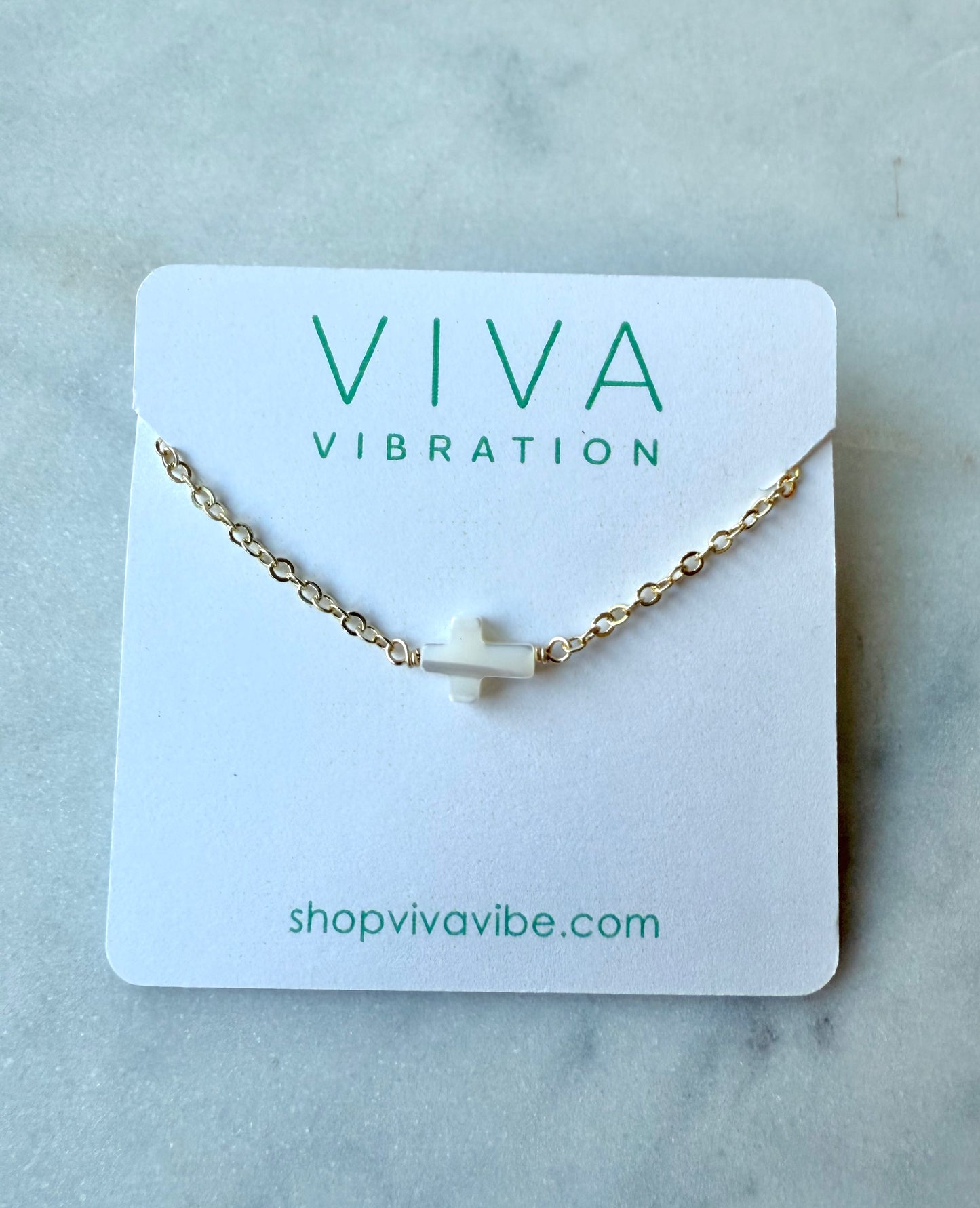 Mother of Pearl Cross Necklace