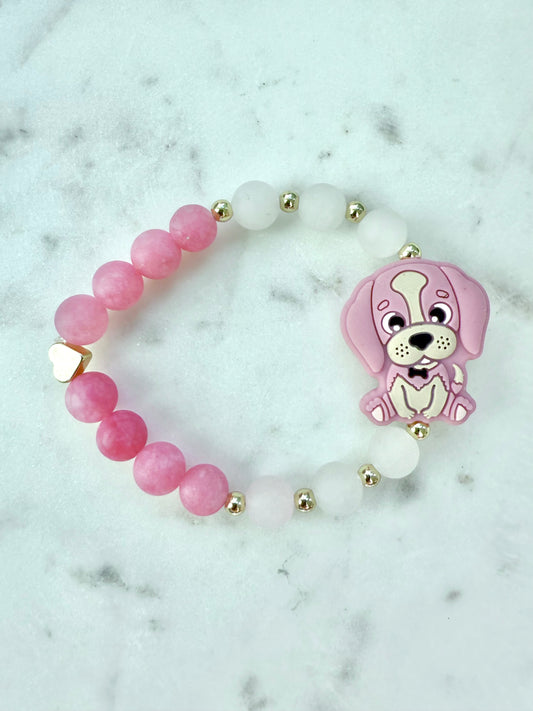 Pink Puppy, Rose Quartz, and Jade