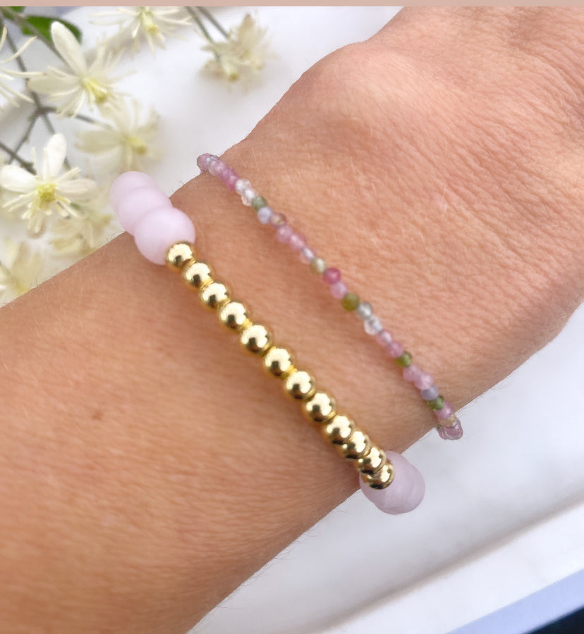 Dainty Multicolored Tourmaline Braclet and Gold Filled