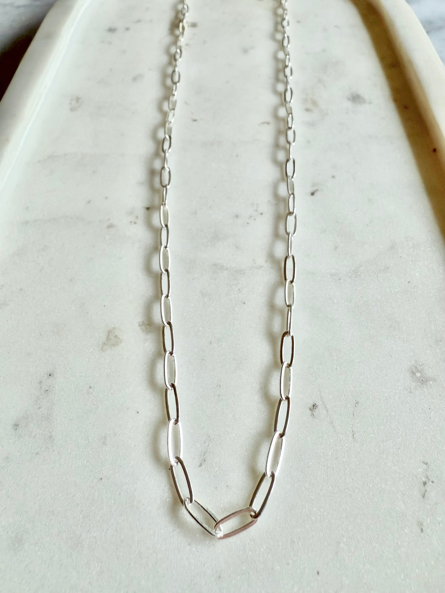 Sterling Silver Paperclip Necklace