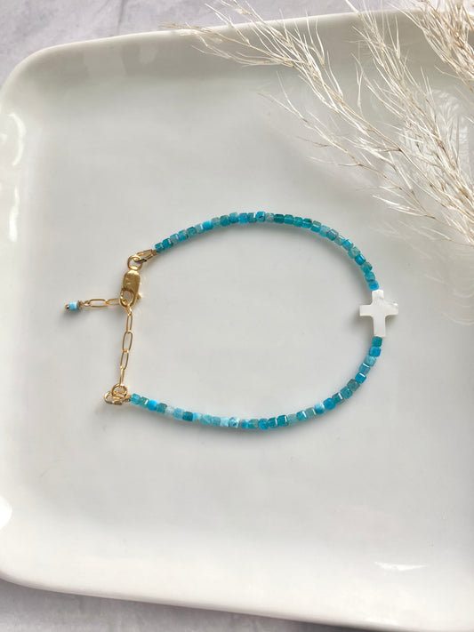 Apatite and Mother of Pearl Cross