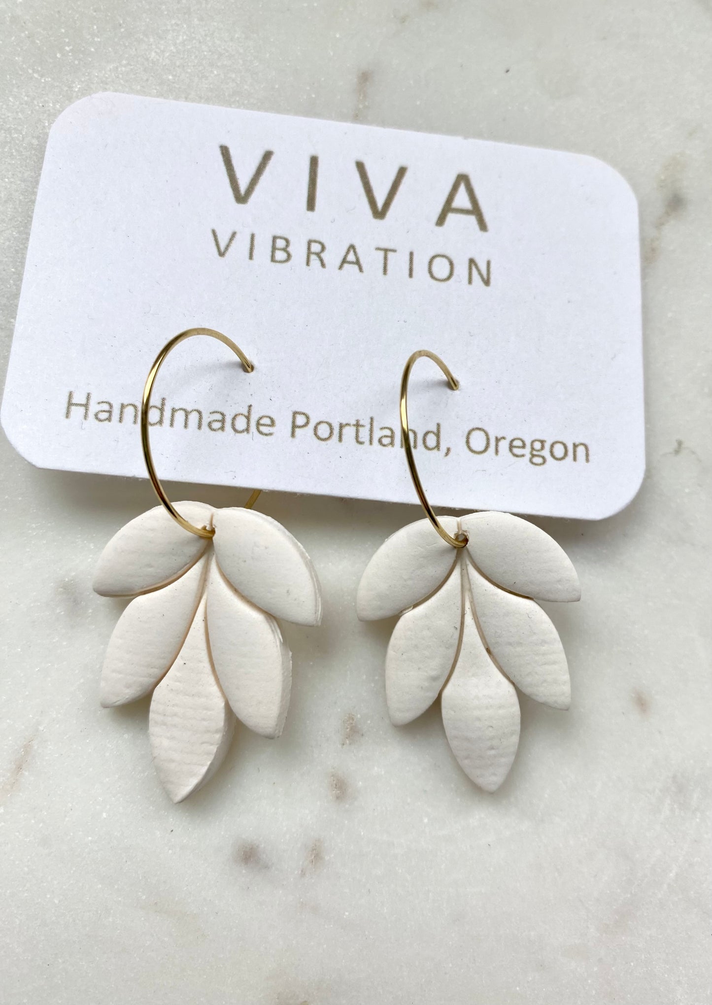 Buttercream Leaf Hoop Earring