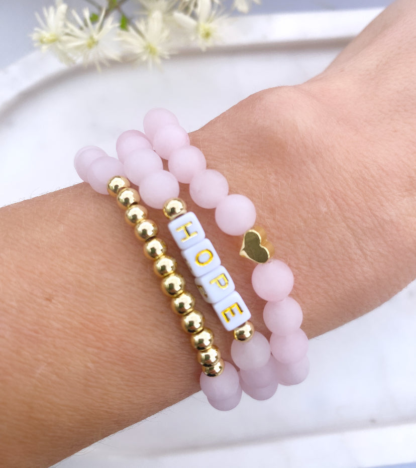 Dainty Rose Quartz and Gold