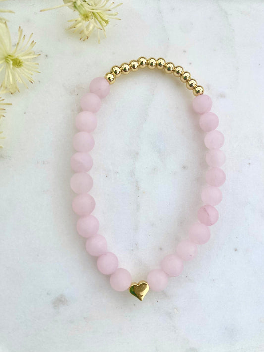 Dainty Rose Quartz and Gold