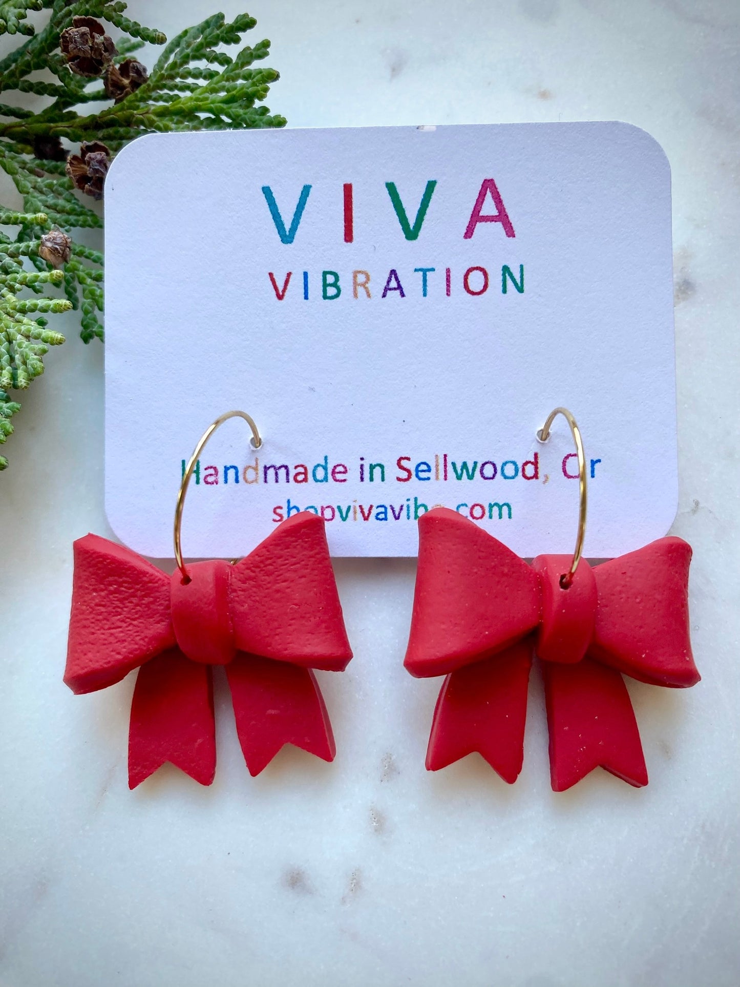 Red Holiday Bows Earrings