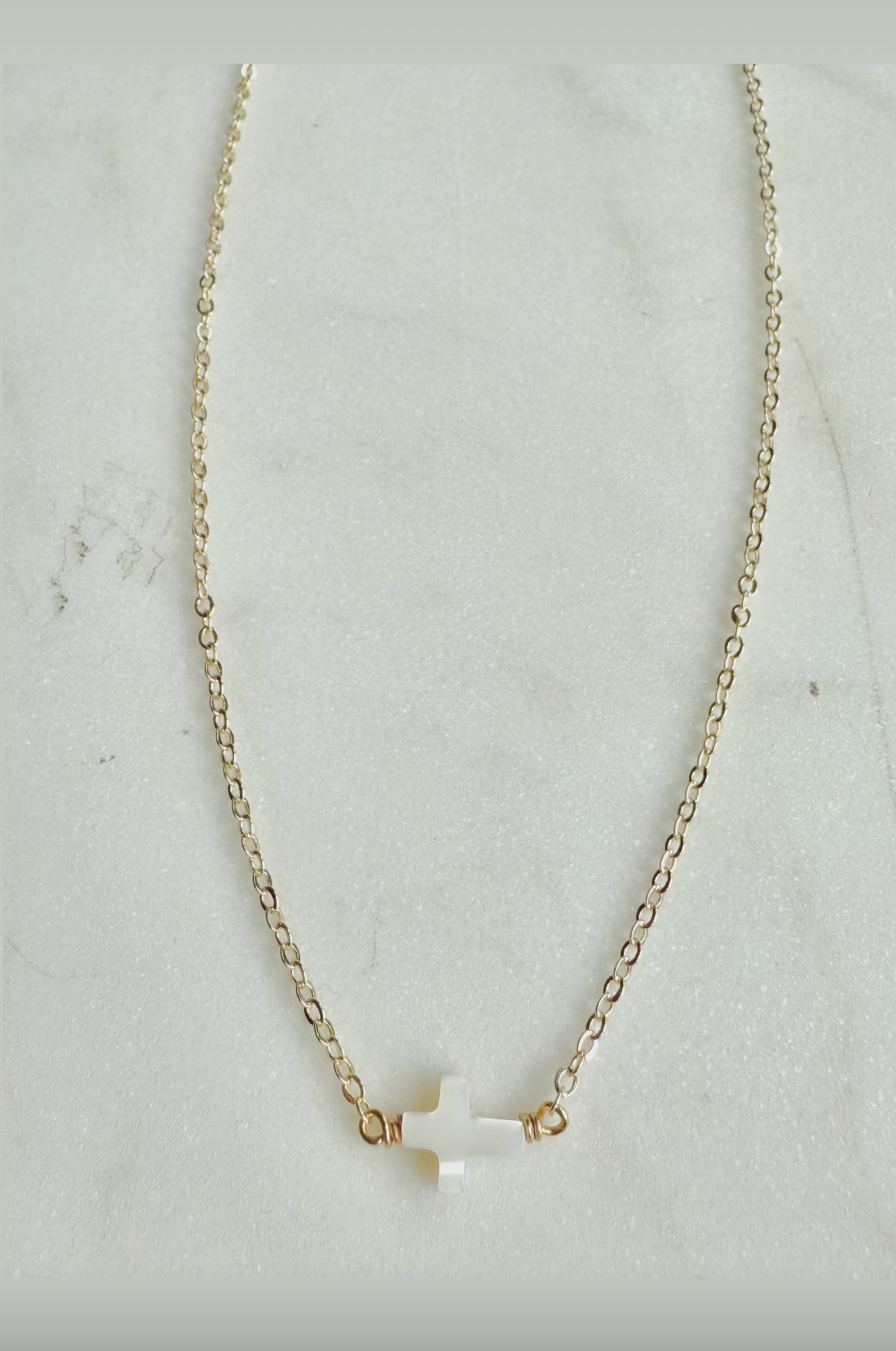 Mother of Pearl Cross Necklace