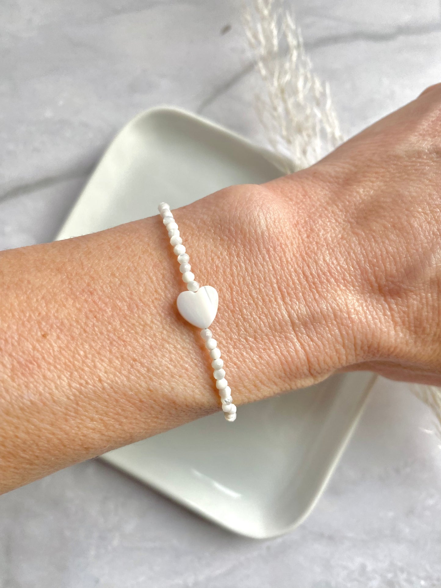 Mother of Pearl Heart Bracelet