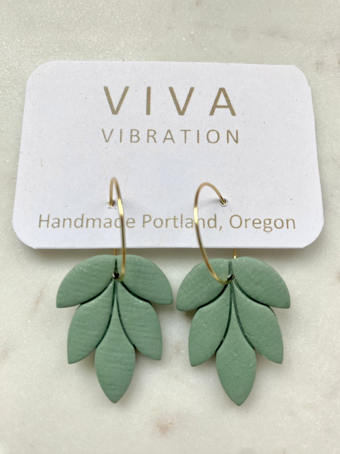 Green Leaf Hoops