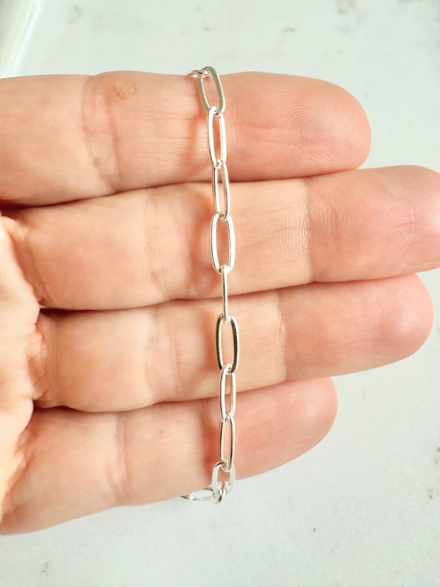 Sterling Silver Paperclip Necklace