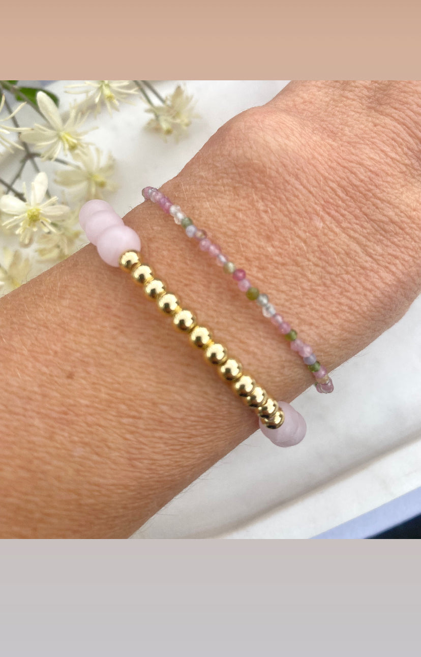 Dainty Rose Quartz and Gold